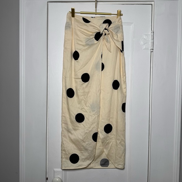 Future Collective x Jenny K. Lopez Faux Wrap Polkadot Midi Skirt Size 00 - Picture 4 of 13